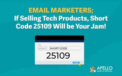 Email Marketers: If Selling Tech Products, Short Code 25109 Will Be Your Jam!