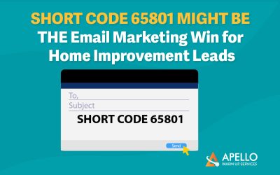 Short Code 65801 Might Be THE Email Marketing Win for Home Improvement Leads